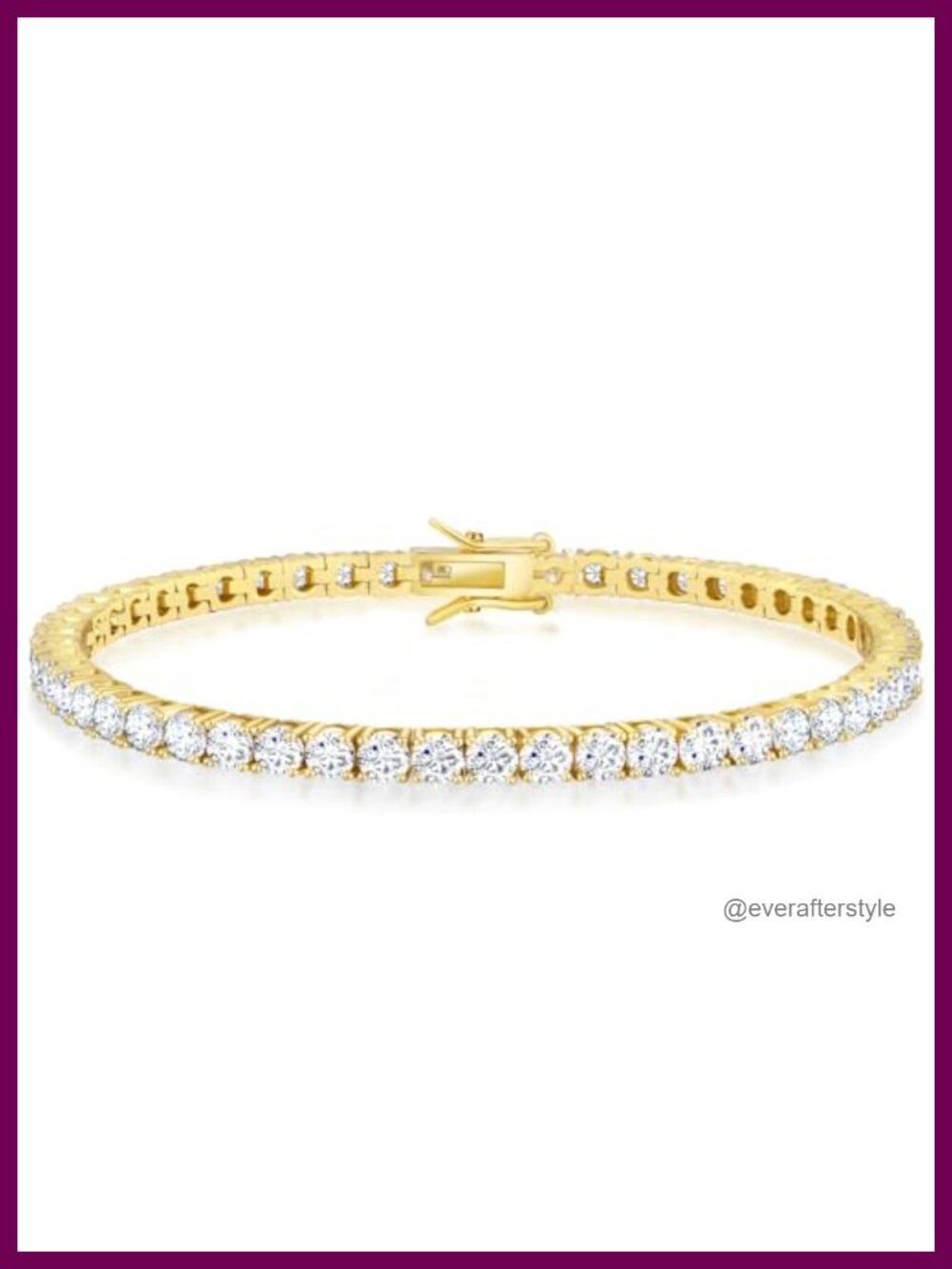14K White Gold Plated Tennis Bracelet Cubic Zirconia 7 Inch